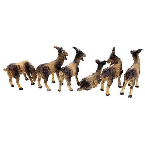 Group of goats set 6pcs, nativity scene 15 cm 5