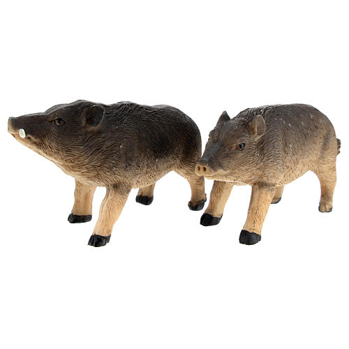 Family of wild boars h 4 cm for Nativity Scene of 10 cm characters, set of 4 4