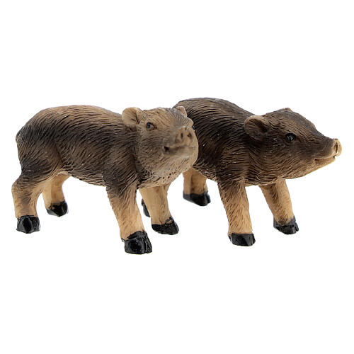Family of wild boars h 4 cm for Nativity Scene of 10 cm characters, set of 4 5
