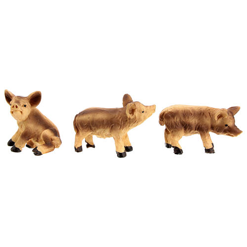 Family of wild boars h 5 cm for Nativity Scene of 10 cm characters, set of 4 5