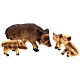 Family of wild boars h 5 cm for Nativity Scene of 10 cm characters, set of 4 s1