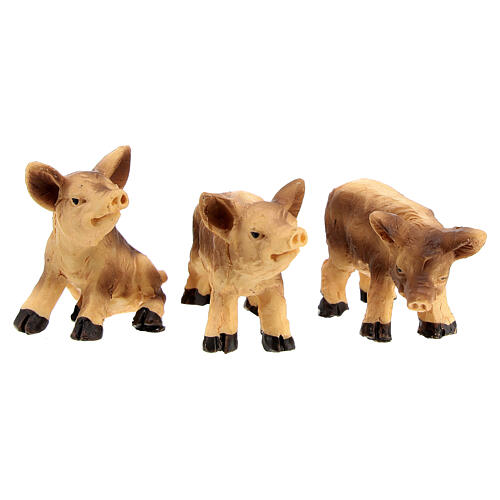 Famille de sangliers 4 pcs crèche 10 cm 3