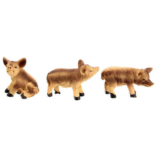 Family of wild boars 4pcs for 10 cm nativity 5