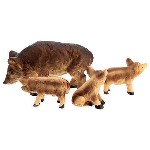 Family of wild boars 4pcs for 10 cm nativity 6