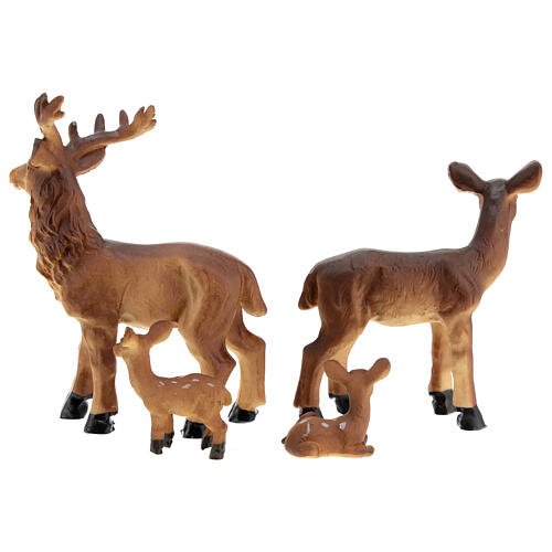 Deer family figurines for 10 cm nativity 4pcs 6