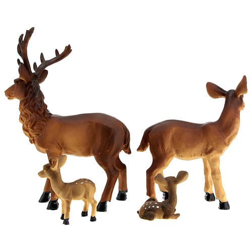 Family of deers h 12 cm for Nativity Scene of 20 cm characters, set of 4 6