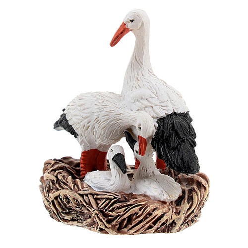 Cicogne nel nido per presepe 10 cm 2