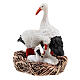 Cicogne nel nido per presepe 10 cm s2
