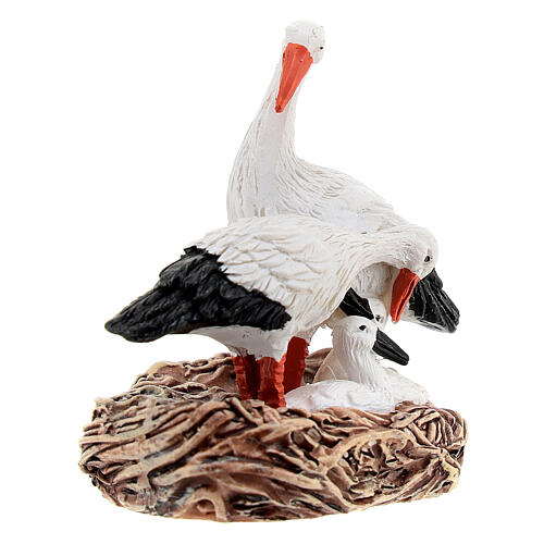 Storks in a nest figurine for 10 cm nativity scene 3