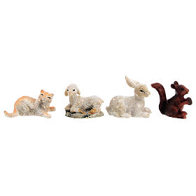 Set aus Tieren aus Harz 12 Stück für Krippe, 10 cm