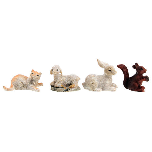 Set aus Tieren aus Harz 12 Stück für Krippe, 10 cm 2
