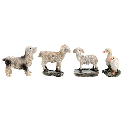 Conjunto animais em miniatura 12 peças para presépio com figuras de altura média 10 cm 3