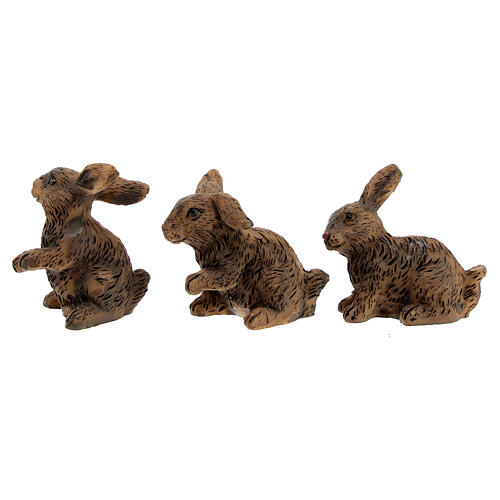 Kaninchen 3 Stück für Krippe, 10 cm 2