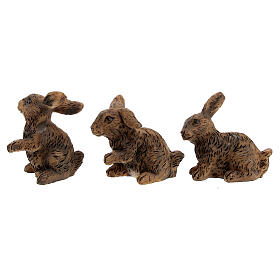 Rabbits for Nativity Scene with 10 cm characters, set of 3