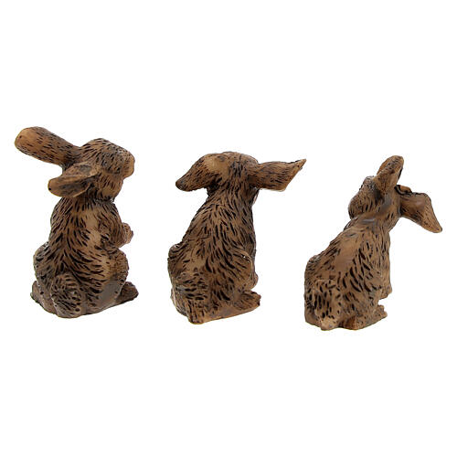 Conigli 3pz presepe 10 cm 3