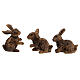 Conjunto coelhos 3 peças resina para presépio com figuras altura média 10 cm s1