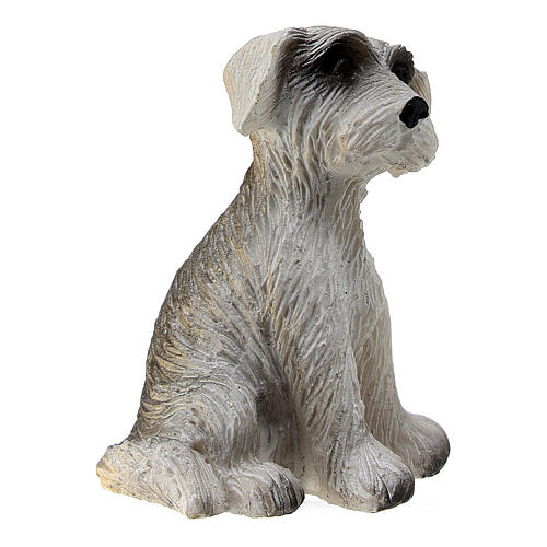 Weißer Hund für Krippe, 10 cm 3
