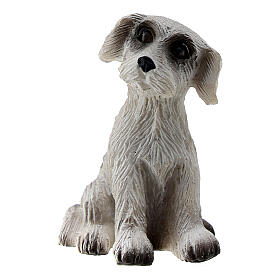Cão branco para presépio com figuras de 10 cm