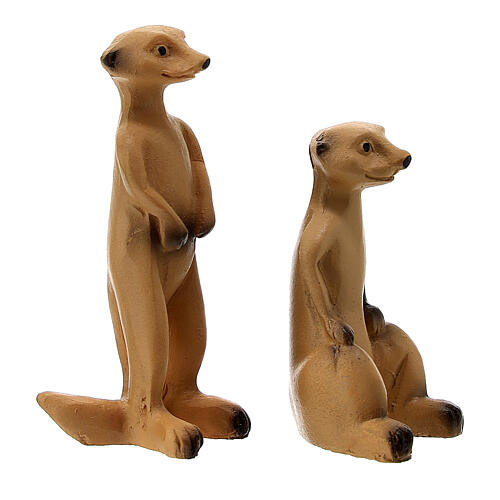 Couple de suricates 4 cm pour crèche 10 cm 3