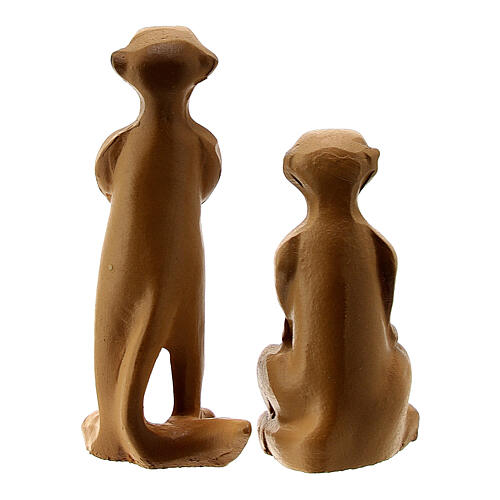 Couple de suricates 4 cm pour crèche 10 cm 4