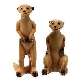 Pair of meerkats 4 cm, 10 cm nativity scene