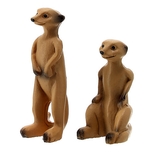 Pair of meerkats 4 cm, 10 cm nativity scene 2