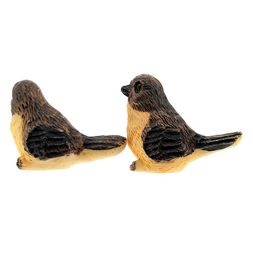 Dois pássaros em miniatura resina 1 cm para presépio com figuras altura média 10 cm 3