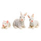 Set lapins blancs résine 3 pcs crèche 10 cm s2