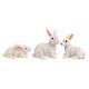 Conjunto coelhos brancos resina para presépio com figuras altura média 10 cm s1