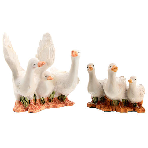 Geese for Nativity Scene with 12 cm characters, 2 sets of 3 1