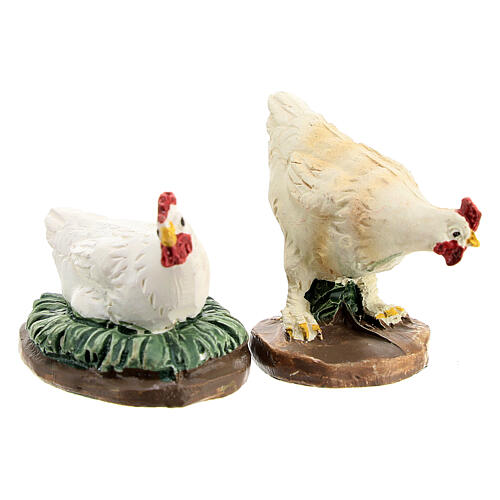 Conjunto aves de capoeira 5 peças 5 cm para presépio com figuras altura média 12 cm 7