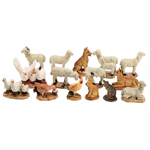 Set animaux de ferme résine 4 cm pour crèche 10 cm 1