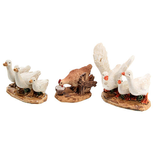 Farm animals set in resin 4 cm, 10 cm nativity scene 3