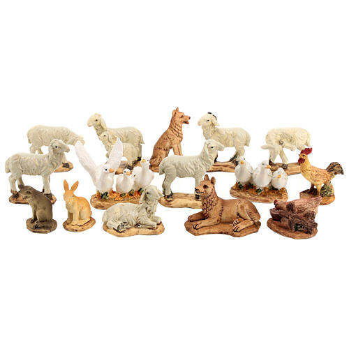 Set grands animaux fermes 15 pcs crèche 15 cm 1