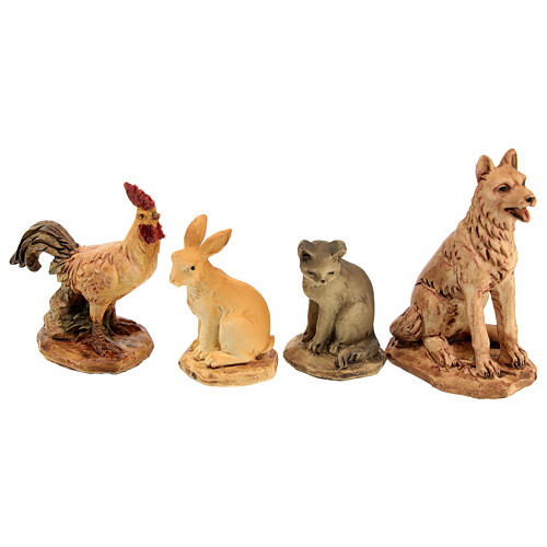 Conjunto animais da quinta 15 peças para presépio com figuras de altura média 15 cm 3