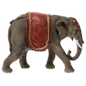 Elefante com sela vermelha resina para presépio com figuras de 20 cm