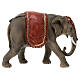 Elefante com sela vermelha resina para presépio com figuras de 20 cm s1