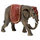 Elefante com sela vermelha resina para presépio com figuras de 20 cm s3