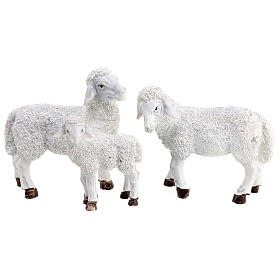 Sheeps with ram for Nativity Scene with 15 cm characters, set of 6