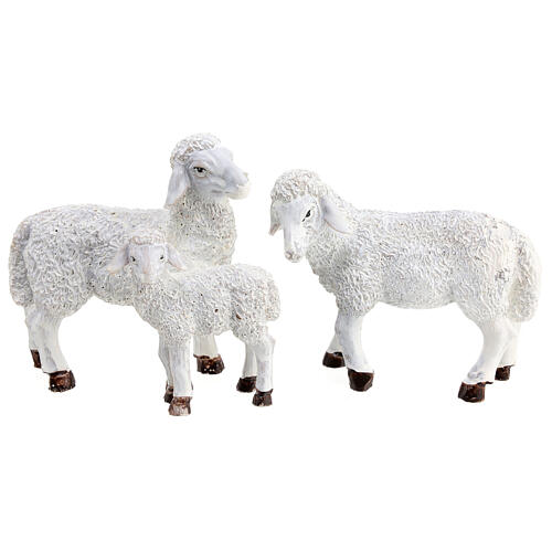 Sheeps with ram for Nativity Scene with 15 cm characters, set of 6 2