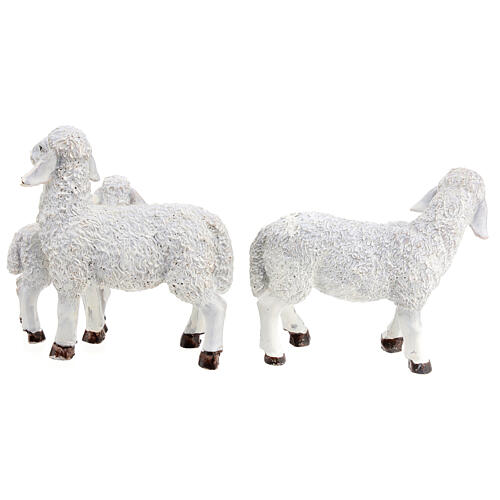 Sheeps with ram for Nativity Scene with 15 cm characters, set of 6 3