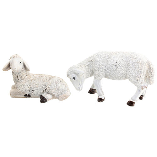 Sheeps with ram for Nativity Scene with 15 cm characters, set of 6 6