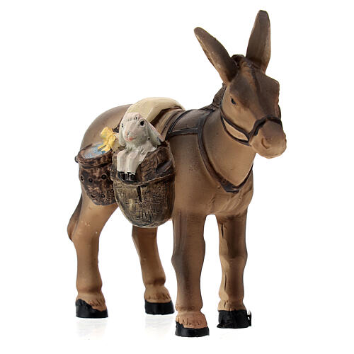 Donkey figurine for resin nativity scene 12 cm 2