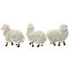 Set mouton laine 5 pcs crèche 15 cm s5
