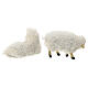 Sheep figurine set wool 5 pcs nativity 15 cm s4