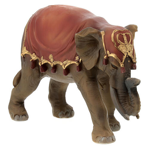 Elephant with red saddle for resin Nativity Scene with 12 cm characters 4