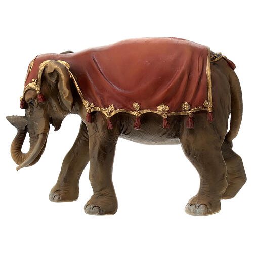 Éléphant avec selle rouge résine crèche 12 cm 1