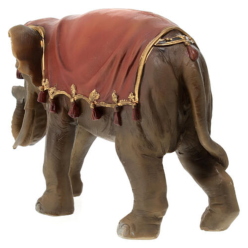 Éléphant avec selle rouge résine crèche 12 cm 7