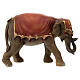 Éléphant avec selle rouge résine crèche 12 cm s5