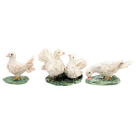 Set of 3 pigeons for resin Nativity Scene with 12 cm characters